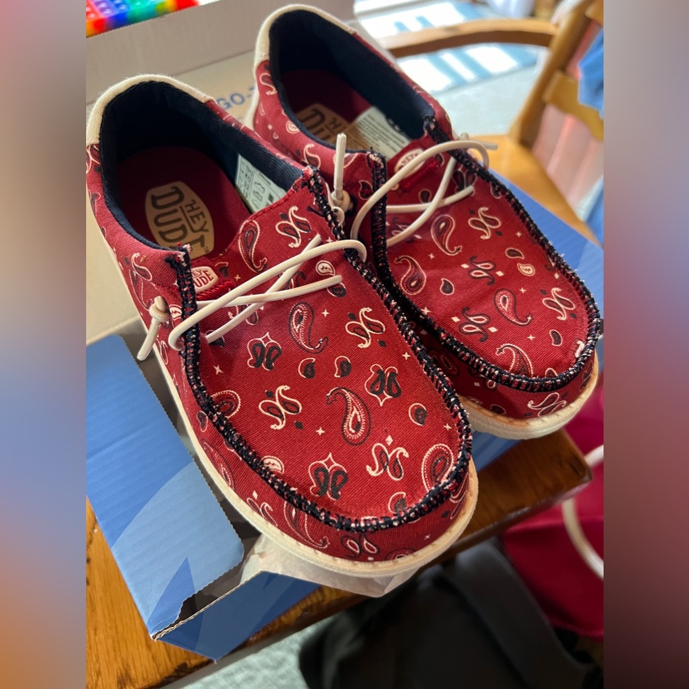 Hey Dudes shoes boy’s size TD13 (smaller than a size 1 on boys)
